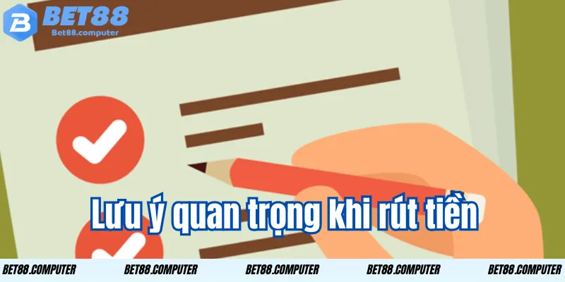 Lưu ý quan trọng khi rút tiền